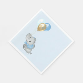 Blå Elefant Servett Babyfirande