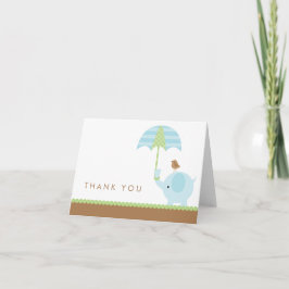 Blå elefant - tack kort