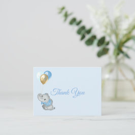 Blå Elefant Tacksägelsekort Babyshower Anteckningskort