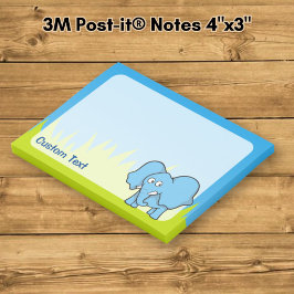 Blå Elefant Tecknad Film Post-it Block