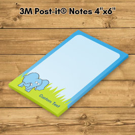 Blå Elefant Tecknad Film Post-it Block