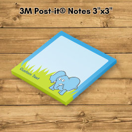 Blå Elefant Tecknad Film Post-it Block