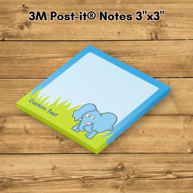 Blå Elefant Tecknad Film Post-it Block (Skapare uppladdad)