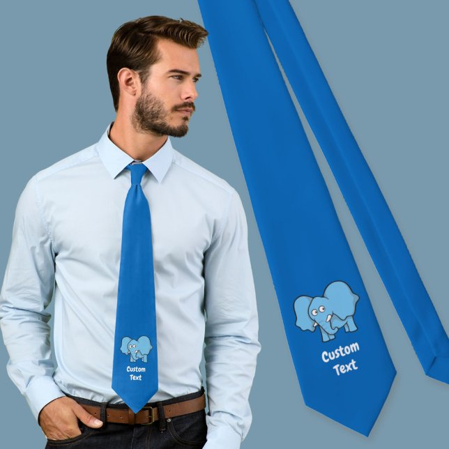 Blå elefant tecknad slips (Skapare uppladdad)