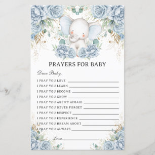 Blå Elefantböner för Baby Shower Aktivitet