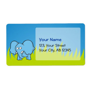 Blå elefanttecknad fraktsedel