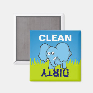 Blå elefanttecknad magnet