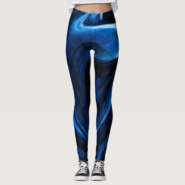 Blå Elegans Leggings (Framsida)