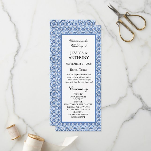 Blå Elegant för portugisiska plattor Program (Fram/Back In Situ)