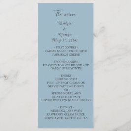 blå elegant minimal bröllop program