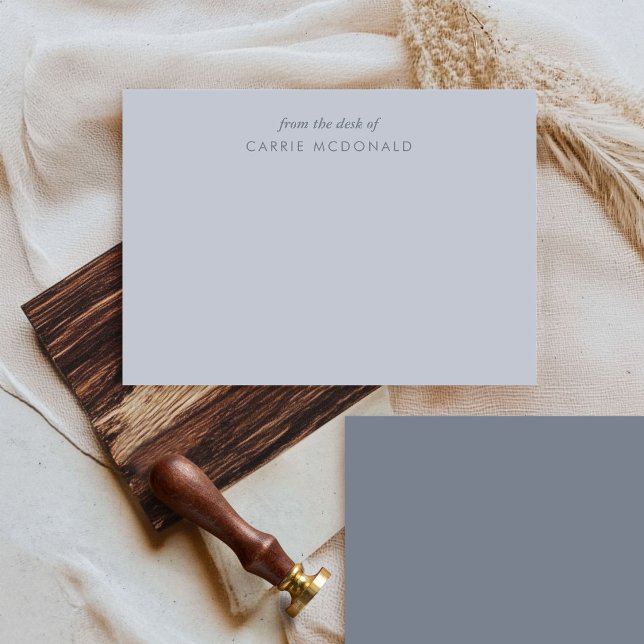 Blå Elegant Personlig Brevpapper Anteckningskort (Blue Elegant Personalized Stationery Note Card)