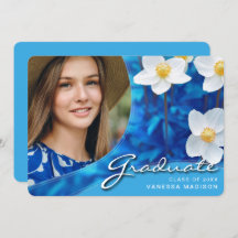 Blå elegant-skript | Modern Photo Grad