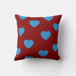 Blå Elegant Söt Mysig Modern Romantisk Chic Hjärta Kudde