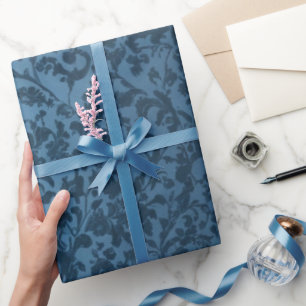 Blå Elegant Viktoriansk Blommig Presentförpackning Presentpapper