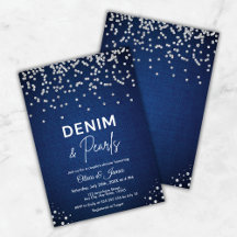 Blå Eleganten Denim och Pearls Couples Shower
