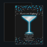 Blå elektrisk glödande Martini-dryck födelsedagsfe Inbjudningar<br><div class="desc">Blå elektrisk glödande Martini-dryck födelsedagsfest inbjudningar. Anpassa för alla evenemang.</div>