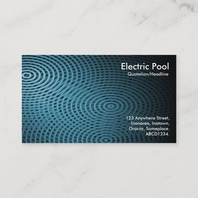 Blå Elektrisk Pool 09 Visitkort (Framsida)