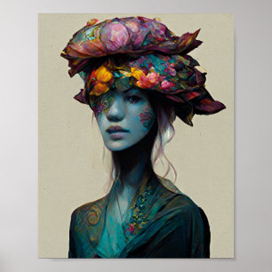 Blå Elf Fantasy Art Poster