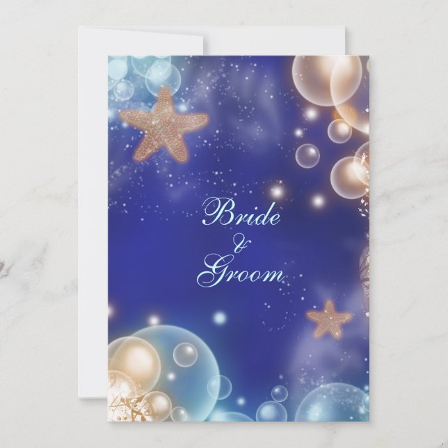 Blå elfenbens vigsel förlovningsring #2 inbjudningar (Framsida)