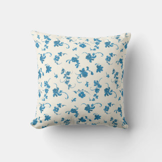 Blå Elfenbensblomma Rococo Elegant Kudde