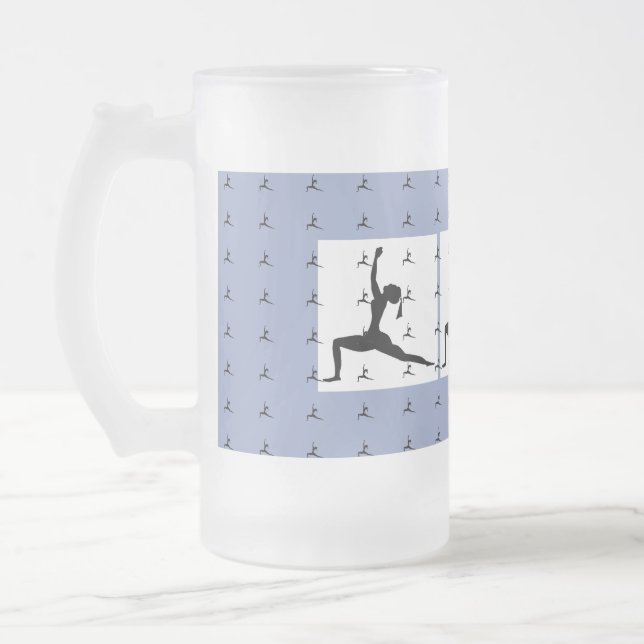 Blå eller "Plocka a Färg" Frosted Yoga Mugg (16 oz (Vänster)
