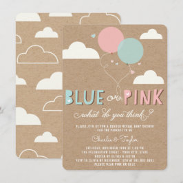 Blå eller Rosa Baby Gender Reveal Party Inbjudan