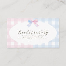 Blå eller Rosa Gingham Bow Gender Reveal Baby Show