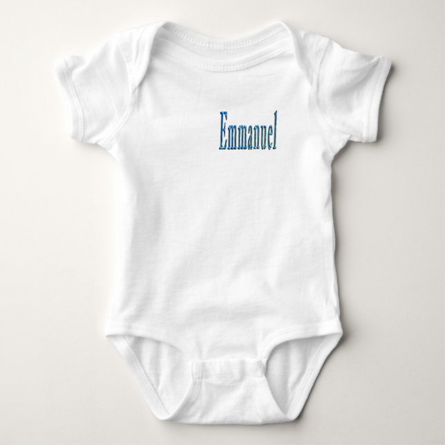 Blå Emmanuel Namn,  T Shirt (Framsida)