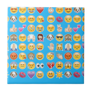blå emoji kakelplatta