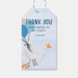 Blå En Dum Gås 1-årsdag Presentetikett