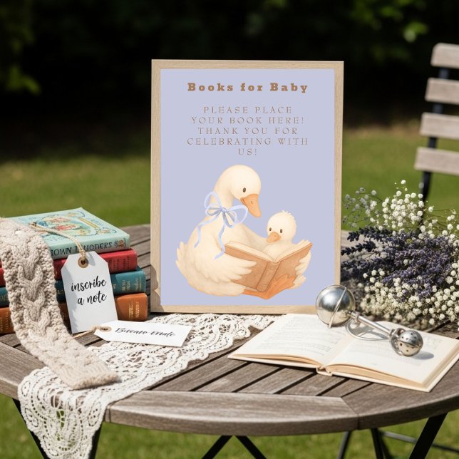 Blå En Dum Gås Böcker för Bebisars Teckenspråk Inbjudningar (Blue A Silly Goose Books for Baby Sign)