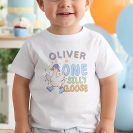 Blå En Dumma Gås - Retro Pojke Första Födelsedag T Shirt