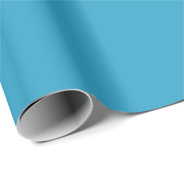 Blå enfärgad färg presentpapper (Rullad Hörn)