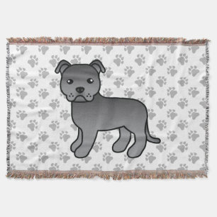 Blå engelsk staffordshire bullterrier hund filt