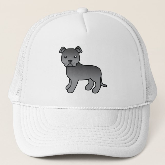 Blå engelsk staffordshire bullterrier hund keps (Framsida)