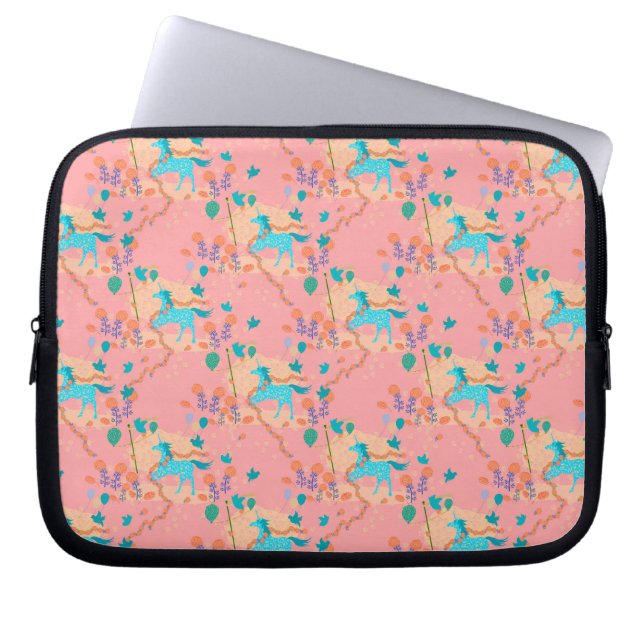 Blå enhörning laptop fodral (Framsidan)