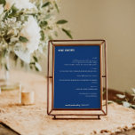 Blå, enkel Fransk, blå, enkel Personligt bröllp-me<br><div class="desc">Cute Bold-minimalistisk Fransk Blue Fall Retro Simple Personligt bröllp Menu</div>