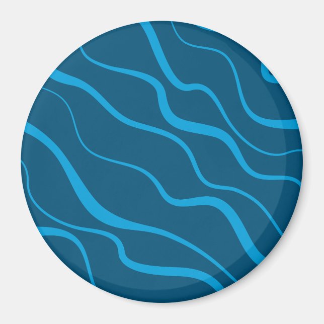 Blå, enkel, modern, coola-vågabstraktion magnet (Framsidan)