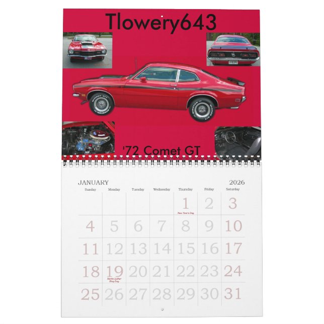 blå ensamvarg- och för komet 2009 kalender (Jan 2026)