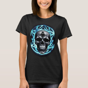 Blå Etheral Arcane Skull av mörkret T Shirt