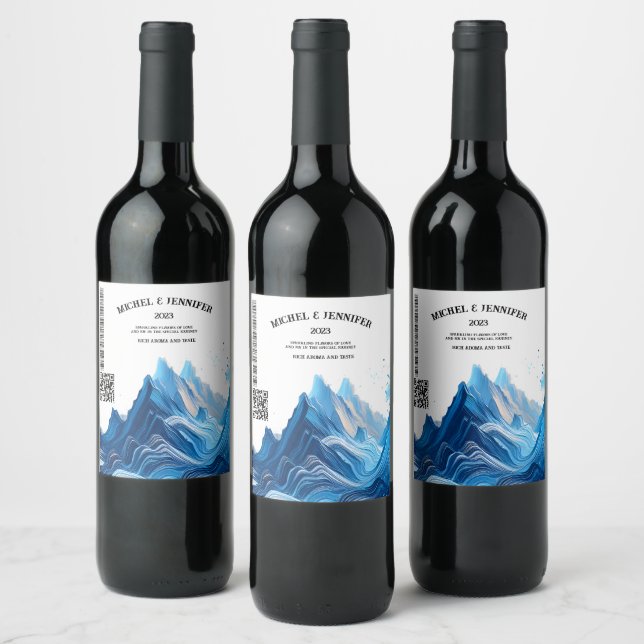 Blå etikett för Bröllop (Flaskor)