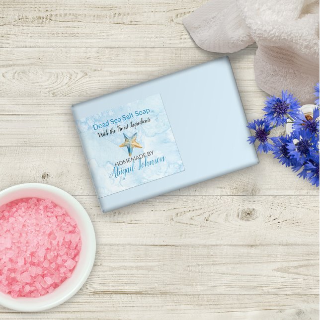 Blå etikett för marulk, vattenfärgad handgjord soa (Skapare uppladdad)