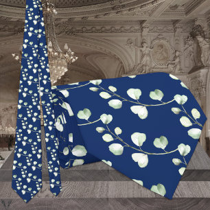 Blå eukalyptus Elegant bröllop Slips