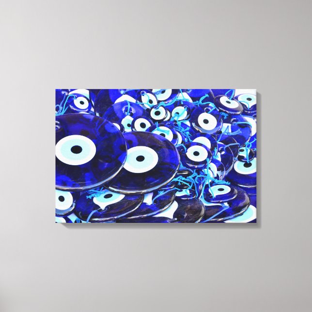 Blå Evil Öga amulets Canvastryck (Framsida)