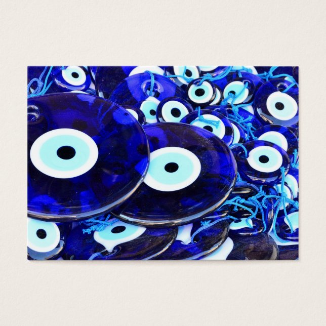 Blå Evil Öga amulets Visitkort (Framsidan)