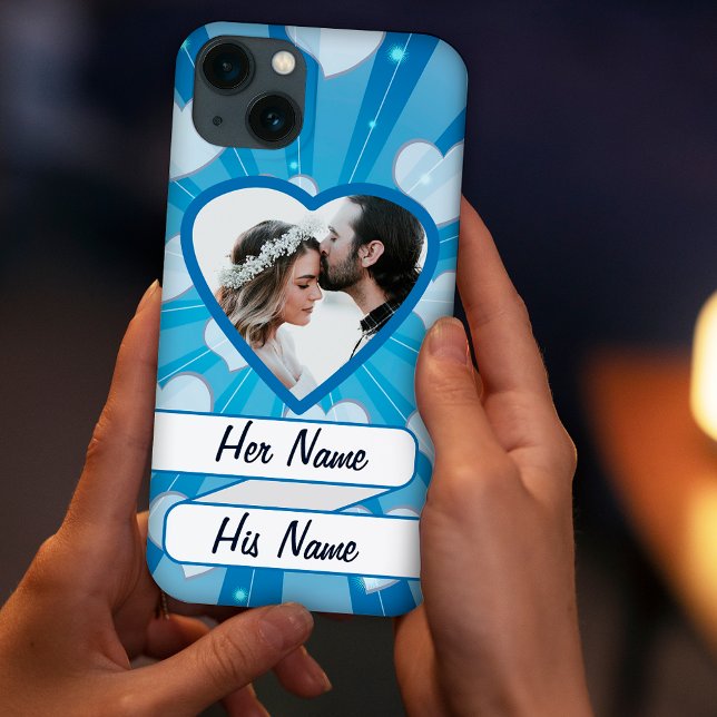 Blå Explosion av Hjärtan, Ram för Anpassade Bilder (Skapare uppladdad)