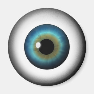 Blå Eyeball Iris Öga Coola Anpassningsbar Rund m Magnet