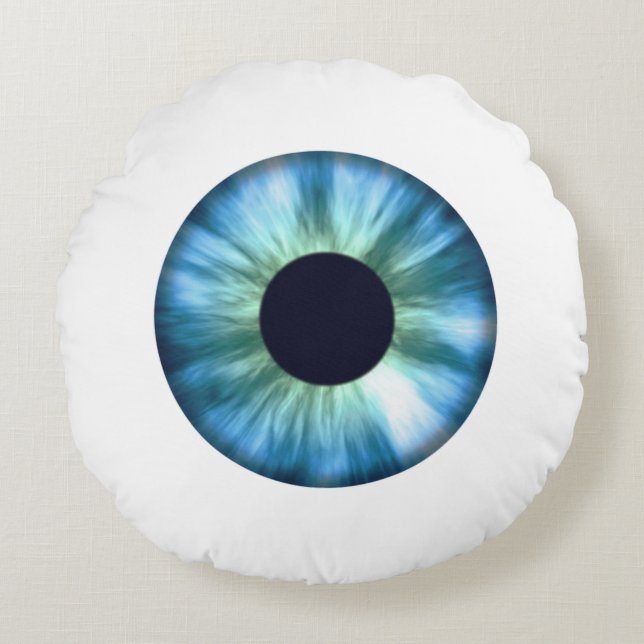 Blå Eyeball Round Pillow Rund Kudde (Framsidan)
