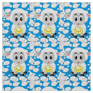 Blå Fabric får Sol Clouds Tyg