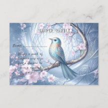 Blå Fågel Blommig Baby Shower